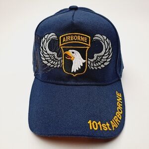 US Army 101st Airborne Division Men's Ball Cap Embroidered Navy Blue Acrylic
